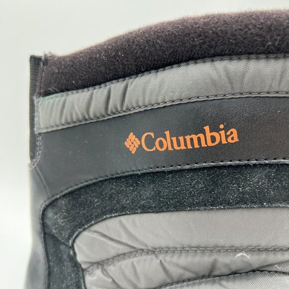 Columbia Techlite Boots Winter Snow Day Black Orange Leather Rubber size 6 - Picture 4 of 16